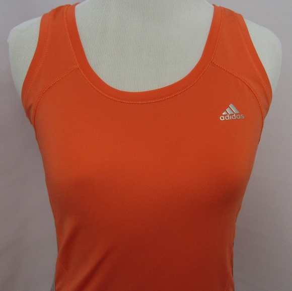 Adidas Climacool Orange Athletic Shirt Women Small - Picture 2 of 7